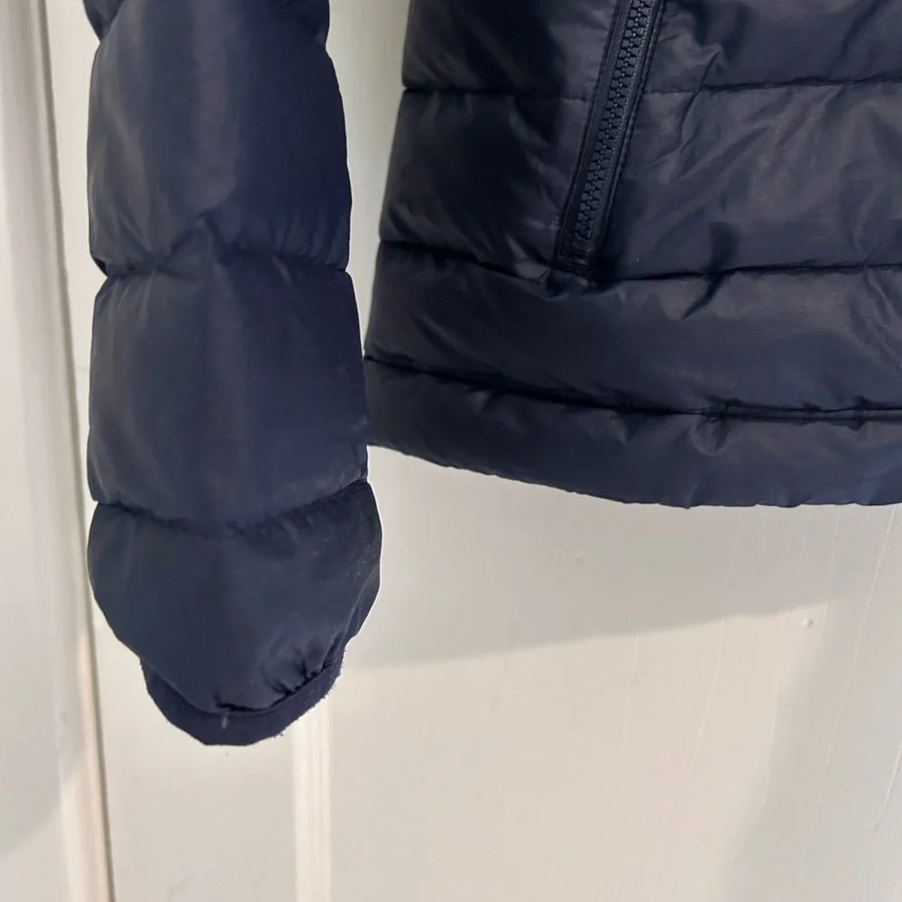 Patagonia men’s medium navy blue down sweater puffer jacket with pockets - Picture 5 of 16